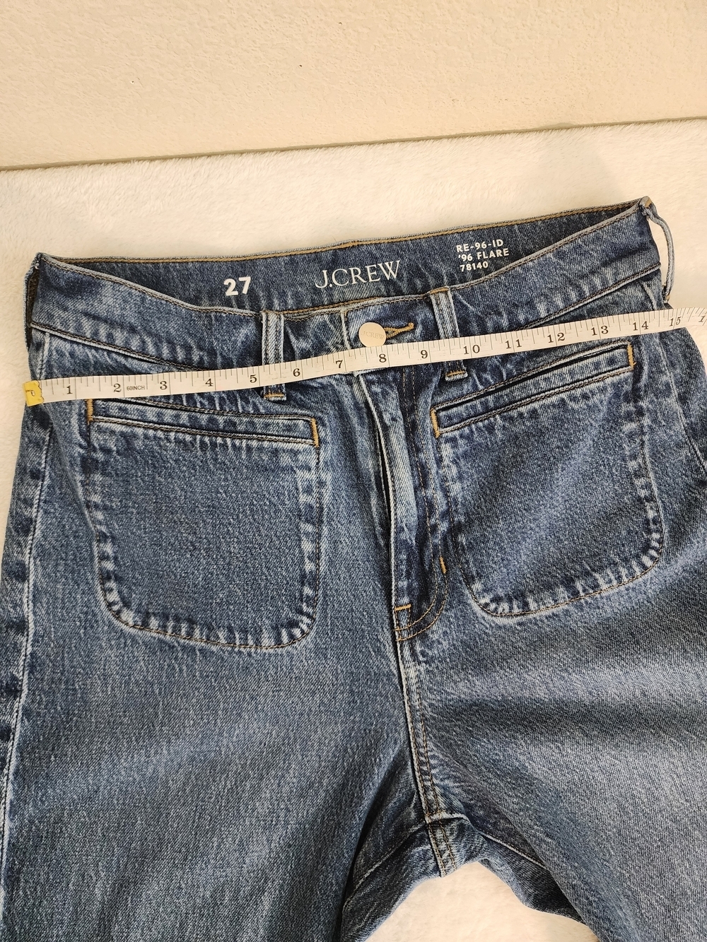 J.Crew 90s Flare Jeans Size 27 Medium Wash High Rise Retro Denim - Picture 9 of 11